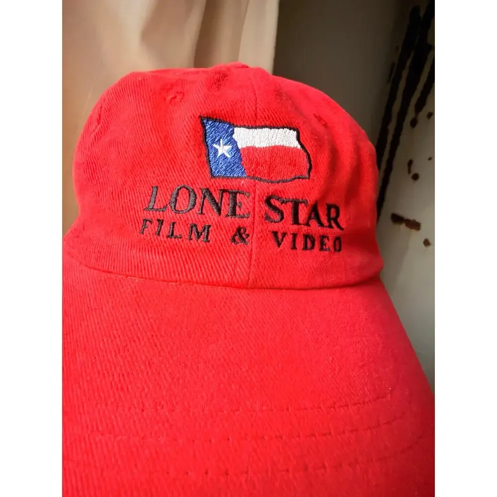 Vintage 90s Texas Hat | Red Eclectic Grandpa Cap | Lone Star Film | Adjustable